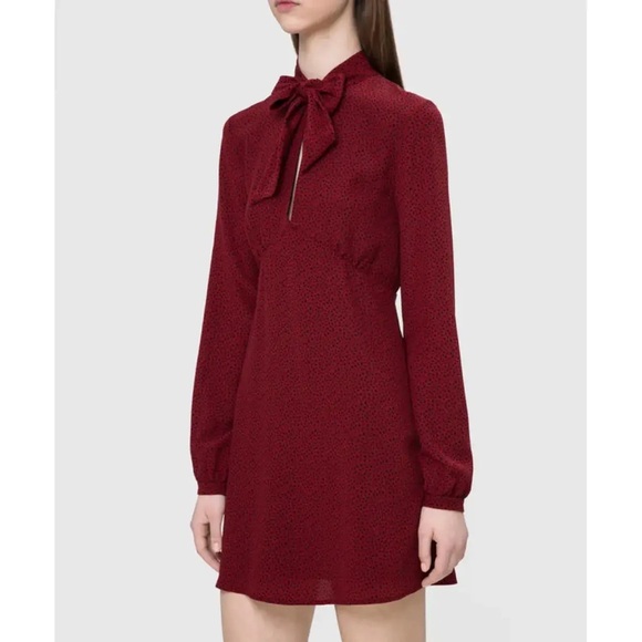 Yves Saint Laurent Silk Mini Dress Long Sleeve Polka Dot Keyhole Bodycon F36 YSL - Picture 3 of 16